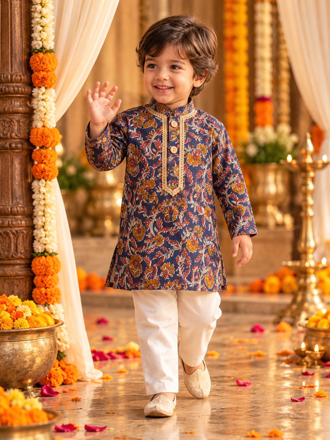 Midnight Bloom Floral ethnic Set