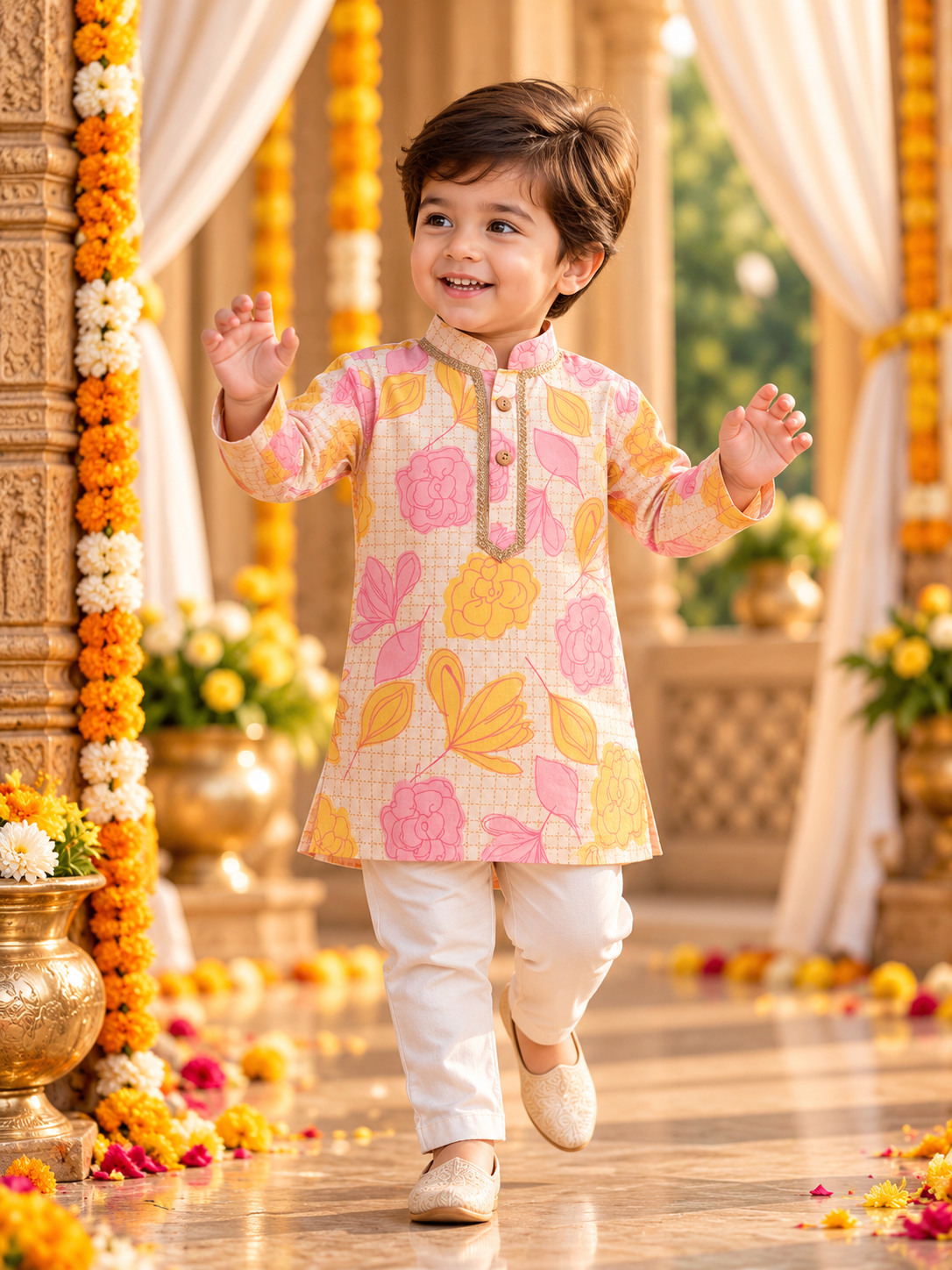 Blush Sunshine Floral Ethnic Set