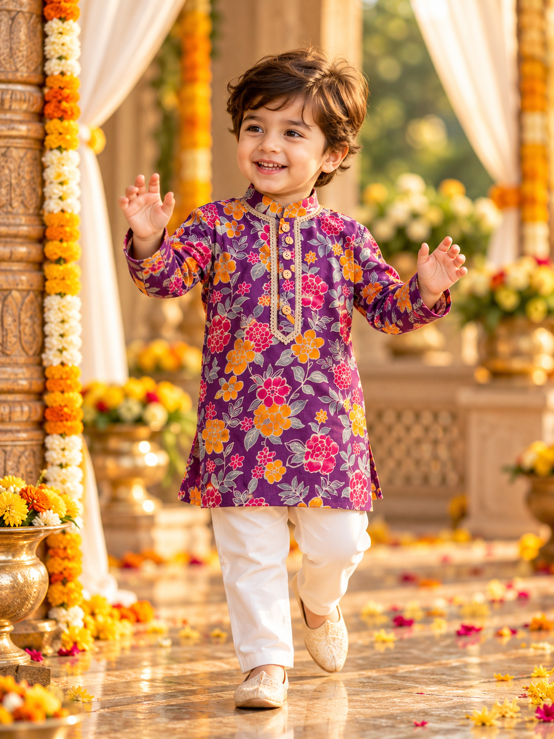 Purple Blossom Royale Ethnic Set